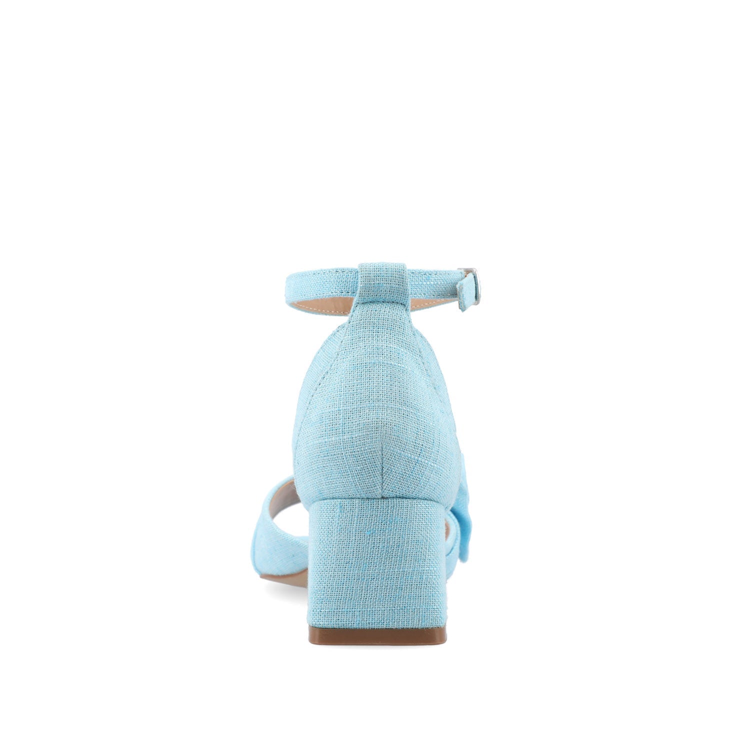 Journee ZEVI STRAPPY BLOCK HEELS IN FABRIC - Blue