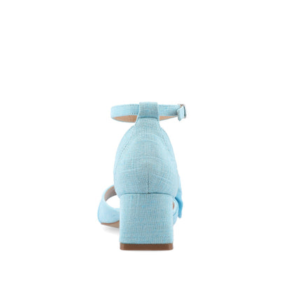 Journee ZEVI STRAPPY BLOCK HEELS IN FABRIC - Blue