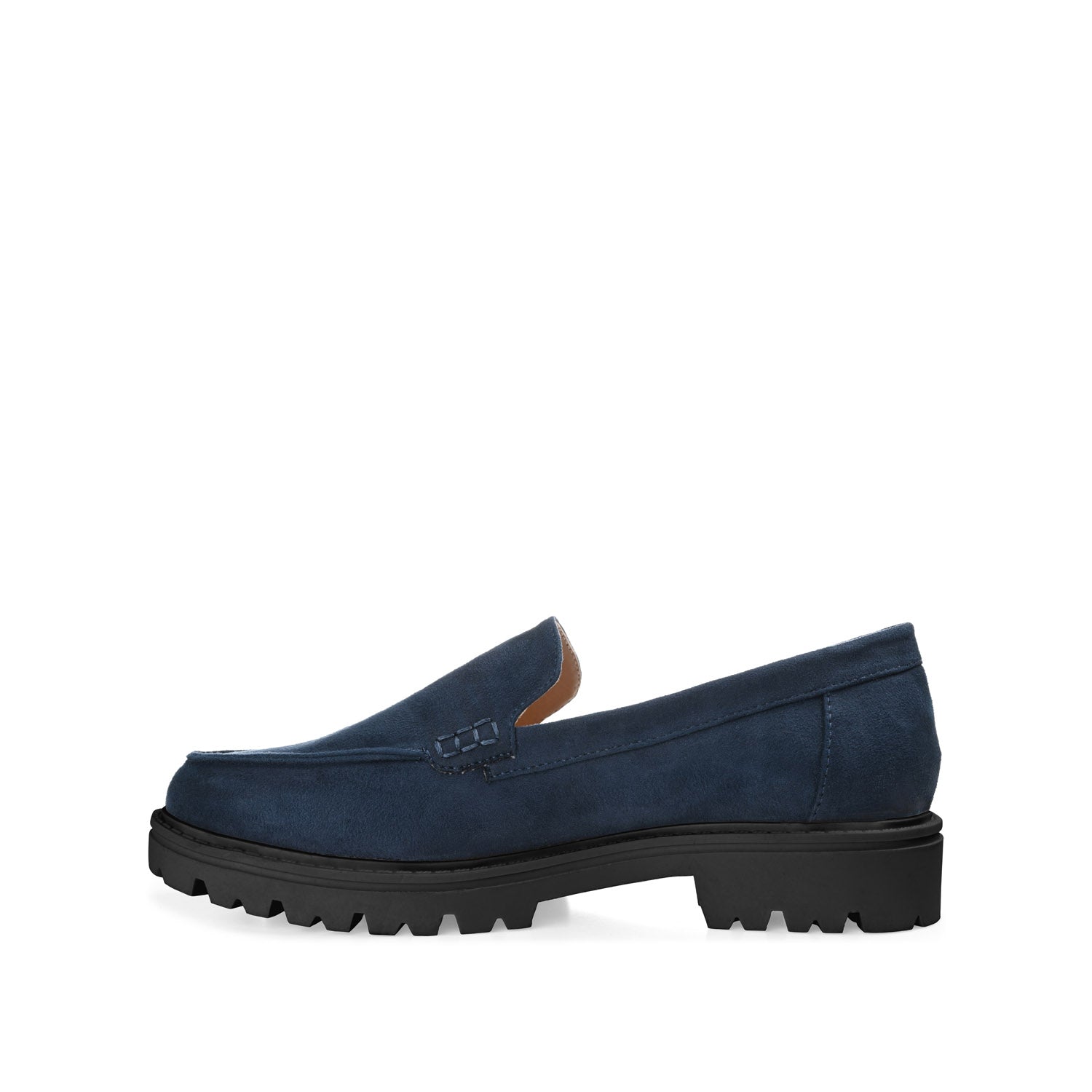 Journee ERIKA LOAFER FLATS IN FAUX SUEDE - Navy Faux Suede