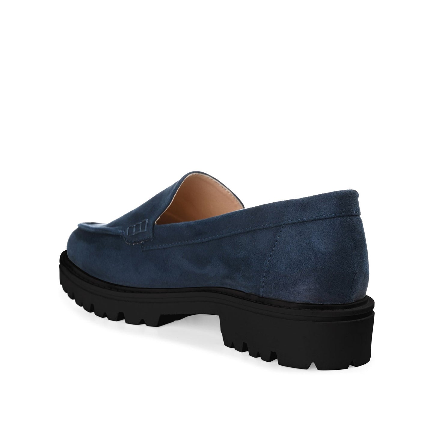 Journee ERIKA LOAFER FLATS IN FAUX SUEDE - Navy Faux Suede