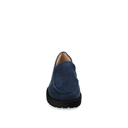 Journee ERIKA LOAFER FLATS IN FAUX SUEDE - Navy Faux Suede