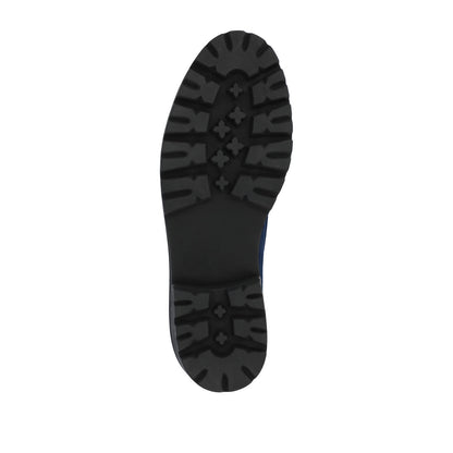 Journee ERIKA LOAFER FLATS IN FAUX SUEDE - Navy Faux Suede