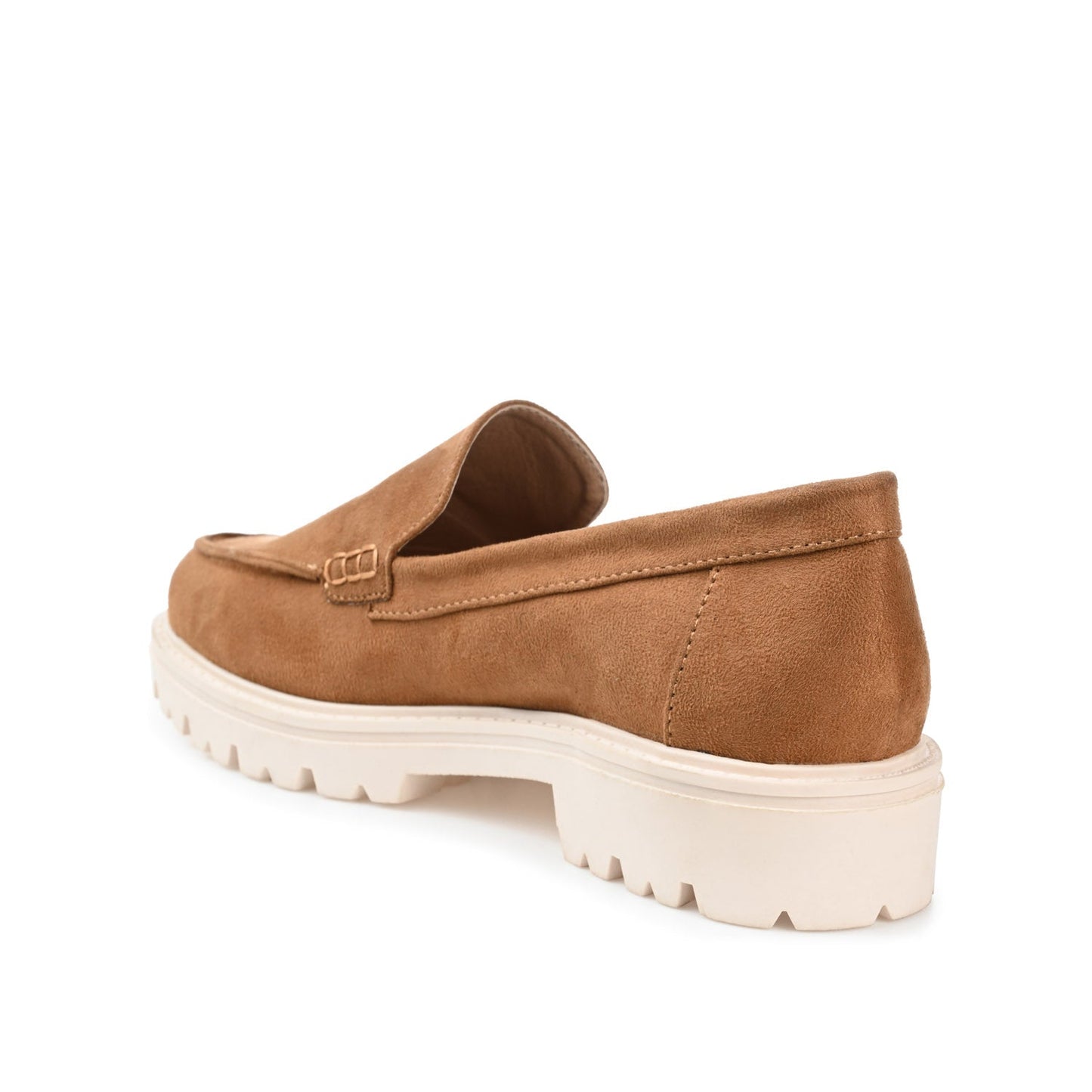 Journee ERIKA LOAFER FLATS IN FAUX SUEDE - Tan Faux Suede