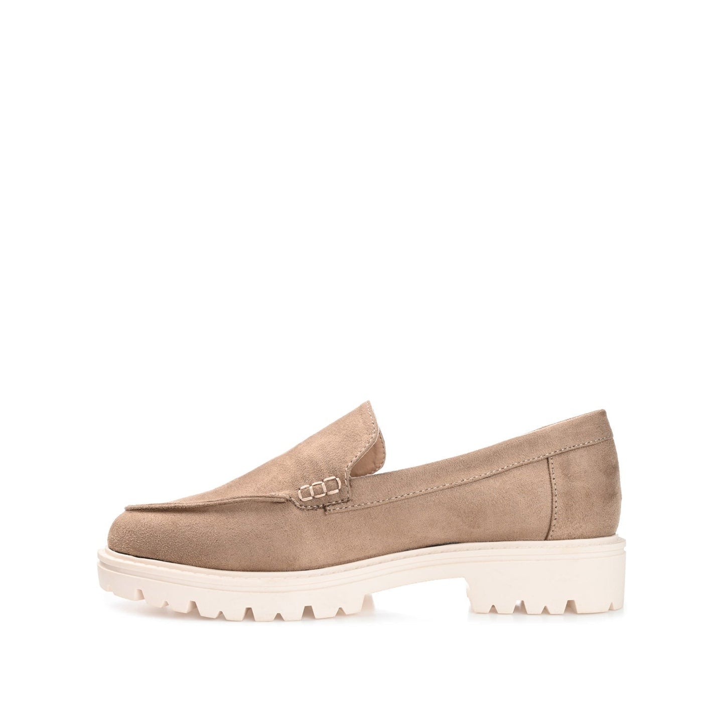 Journee ERIKA LOAFER FLATS IN FAUX SUEDE - Taupe Suede