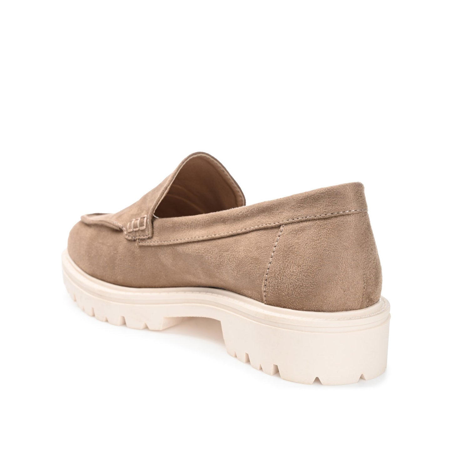 Journee ERIKA LOAFER FLATS IN FAUX SUEDE - Taupe Suede