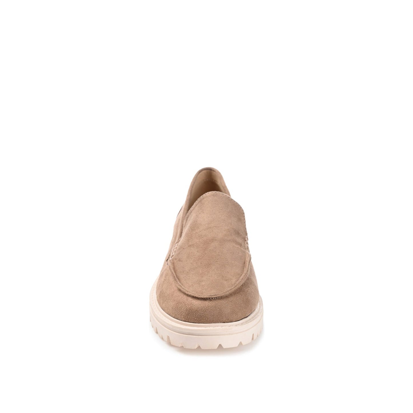 Journee ERIKA LOAFER FLATS IN FAUX SUEDE - Taupe Suede