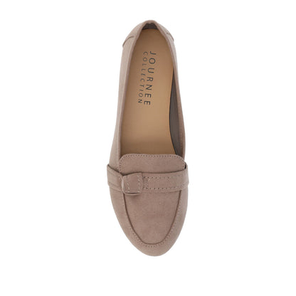 Journee MARCI LOAFER FLATS IN FAUX SUEDE - Taupe