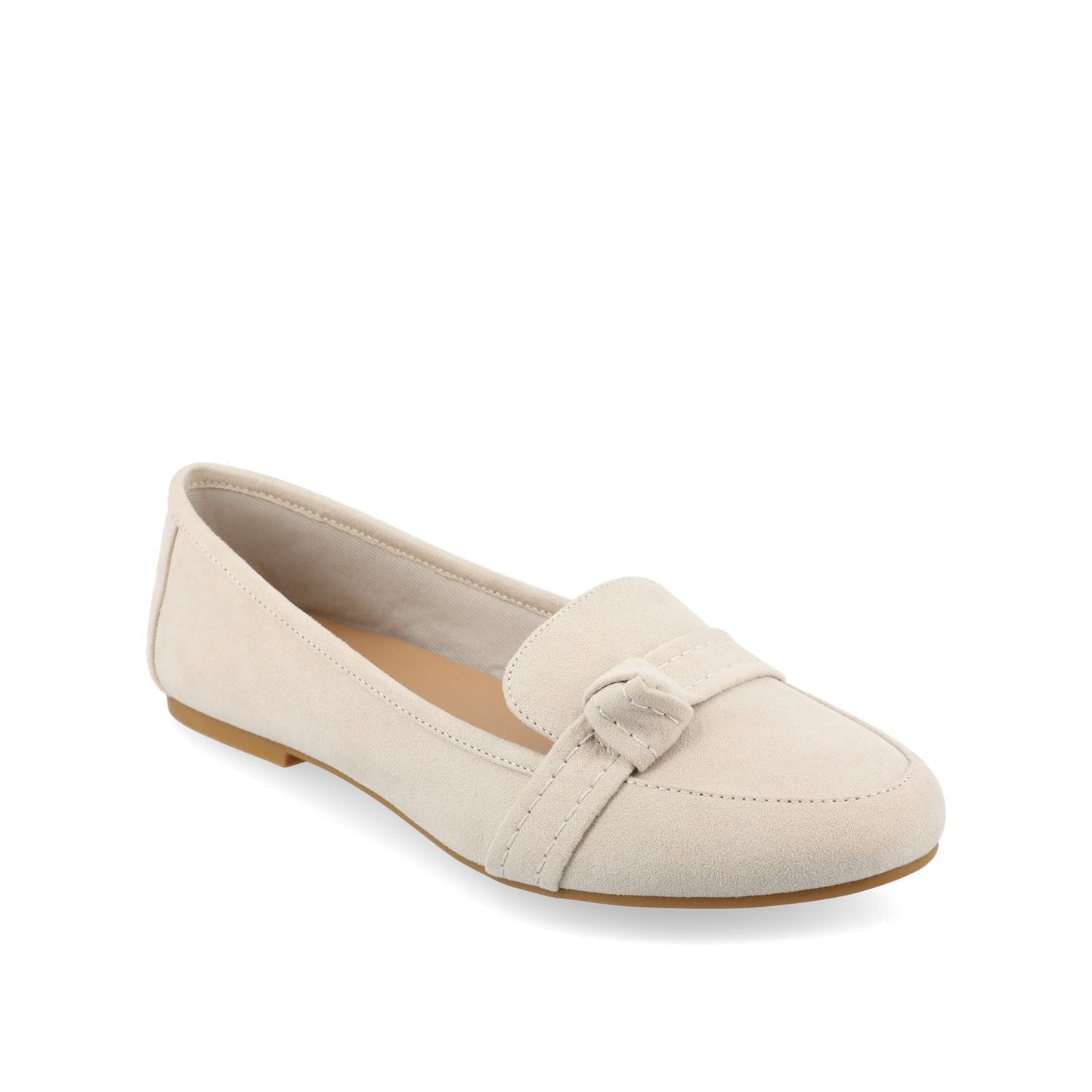 Journee MARCI LOAFER FLATS IN FAUX SUEDE - Bone