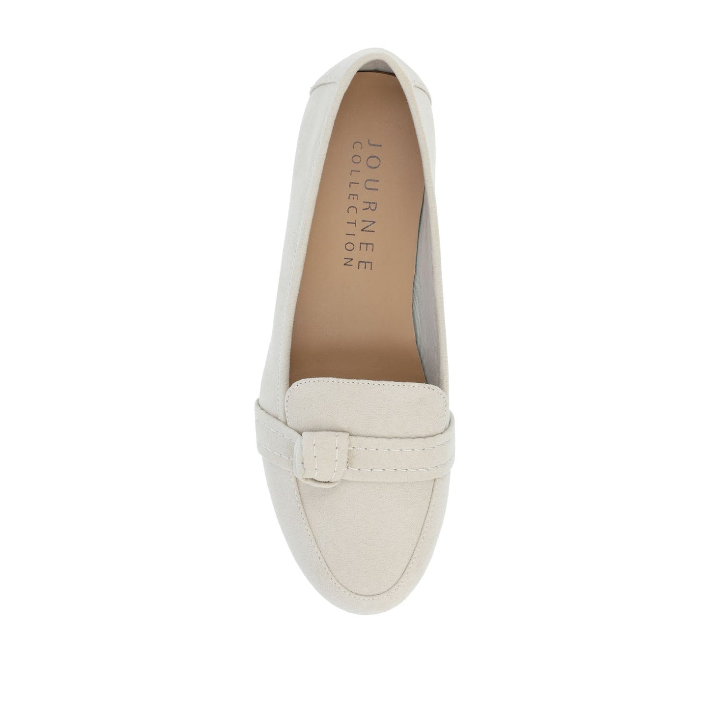 Journee MARCI LOAFER FLATS IN FAUX SUEDE - Bone