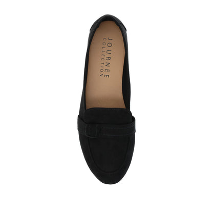 Journee MARCI LOAFER FLATS IN FAUX SUEDE - Black