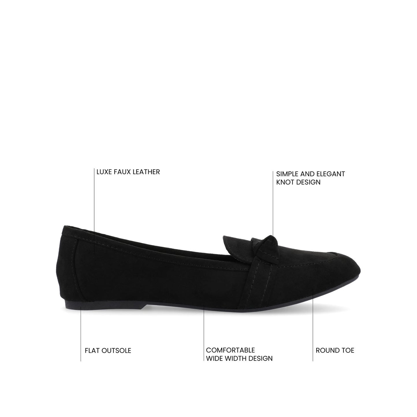 Journee MARCI LOAFER FLATS IN FAUX SUEDE - Black