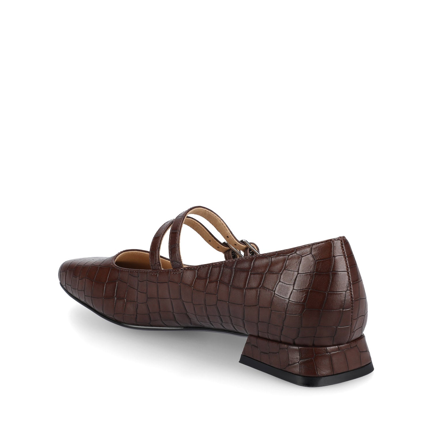 Journee GREDAH MARY JANE FLATS IN VEGAN LEATHER - Brown Croco