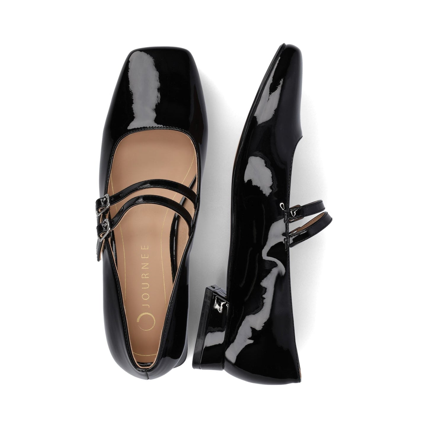 Journee GREDAH MARY JANE FLATS IN VEGAN LEATHER - Black Patent