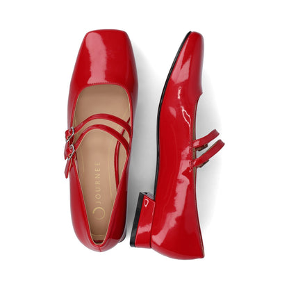 Journee GREDAH MARY JANE FLATS IN VEGAN LEATHER - Red Patent