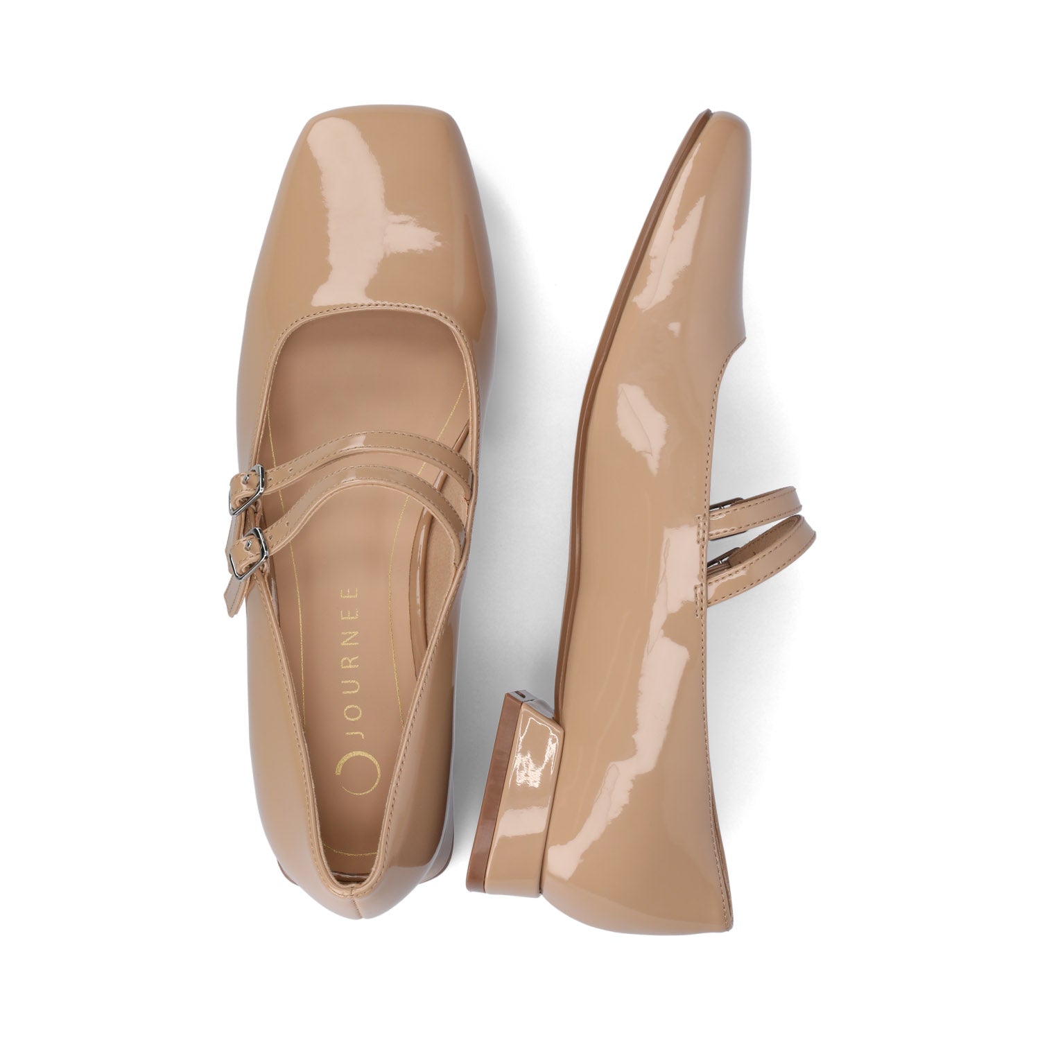 Journee GREDAH MARY JANE FLATS IN VEGAN LEATHER - Nude Patent