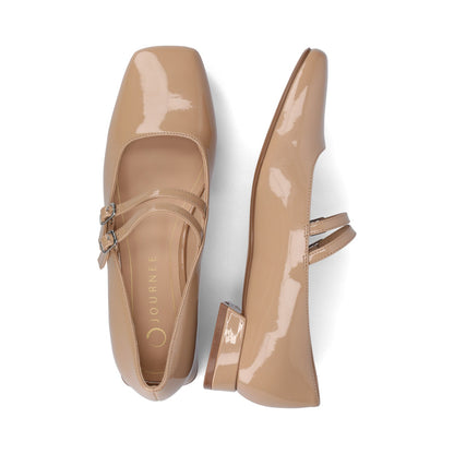 Journee GREDAH MARY JANE FLATS IN VEGAN LEATHER - Nude Patent