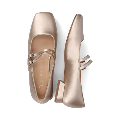 Journee GREDAH MARY JANE FLATS IN VEGAN LEATHER - Champagne PU