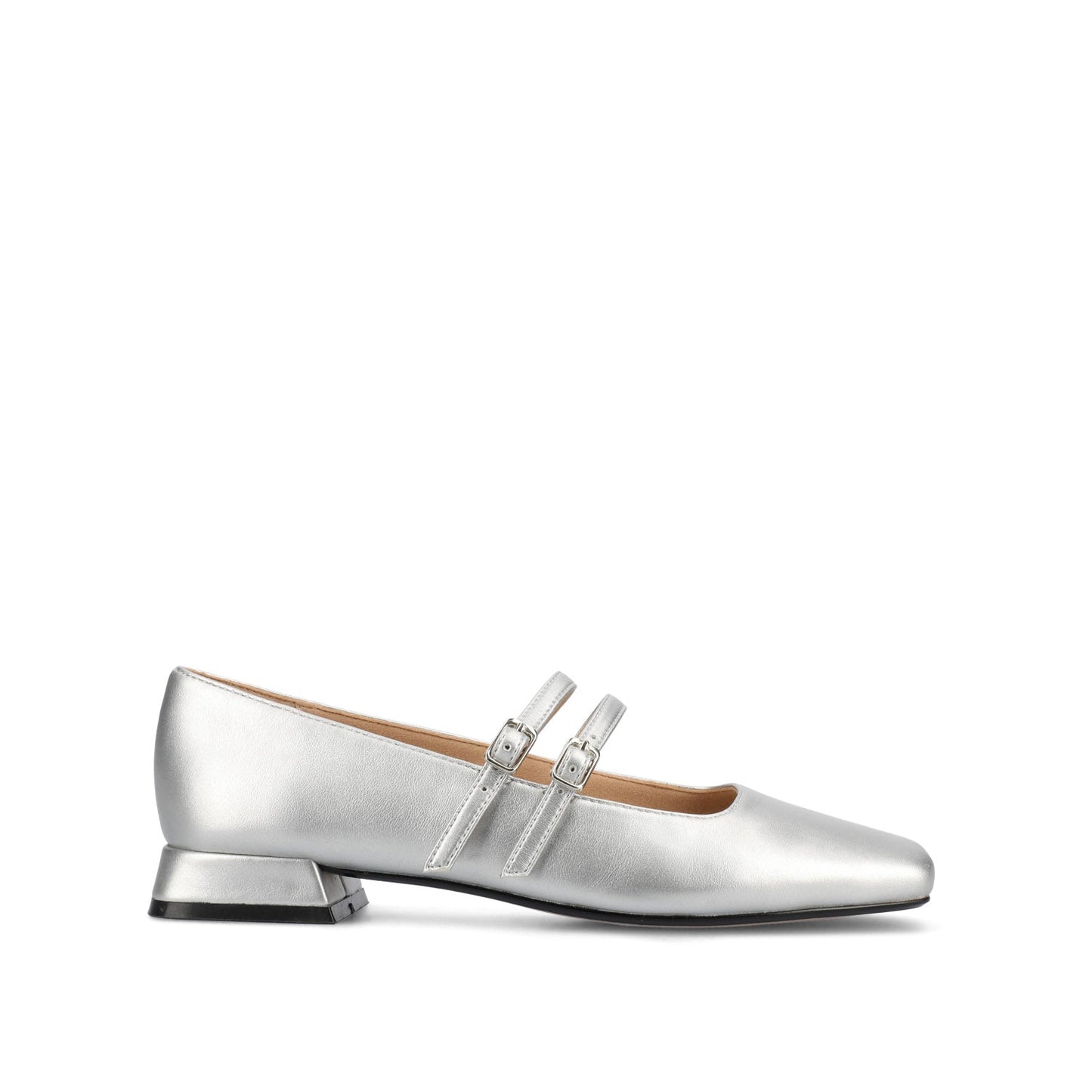 Journee GREDAH MARY JANE FLATS IN VEGAN LEATHER - Silver PU