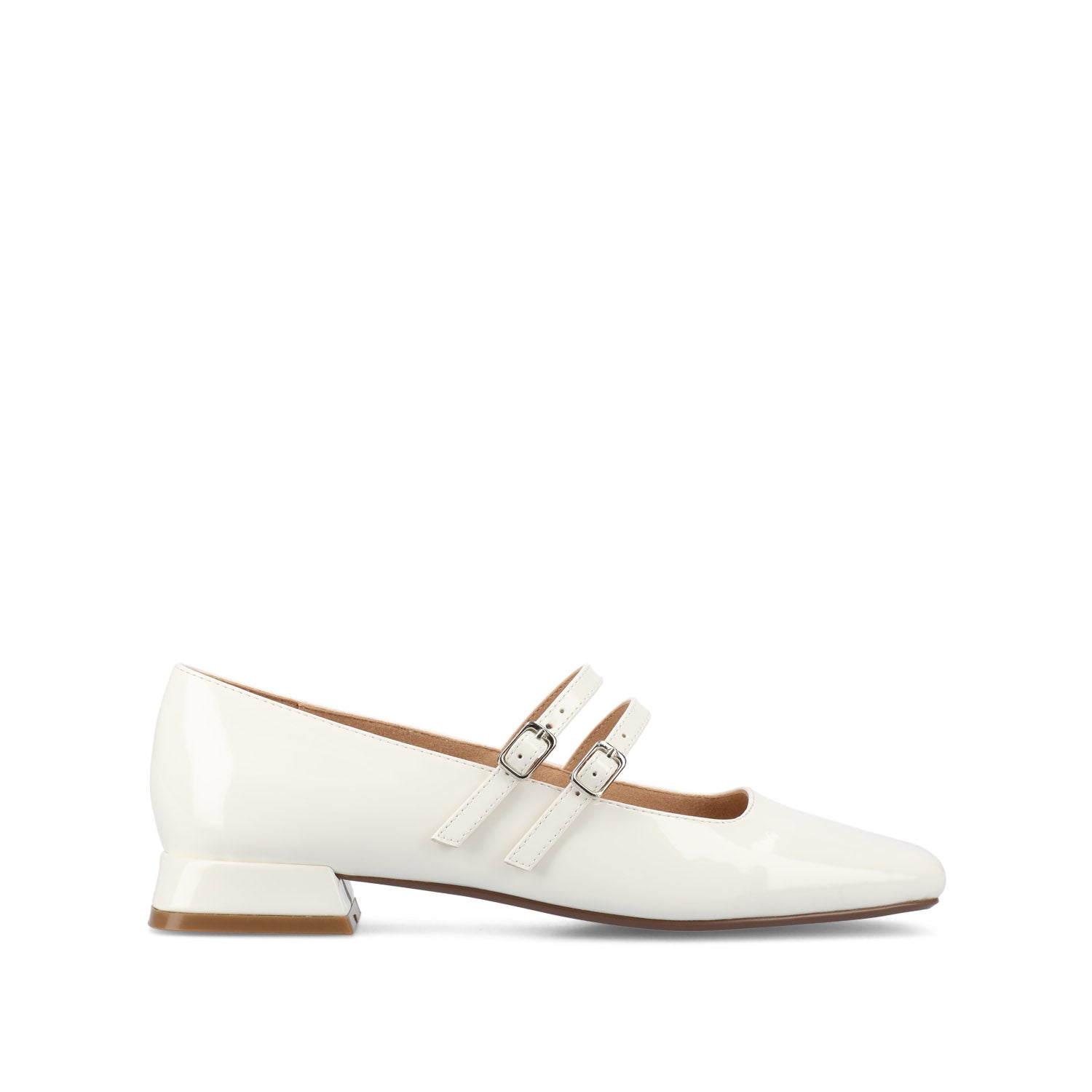Journee GREDAH MARY JANE FLATS IN VEGAN LEATHER - White Patent
