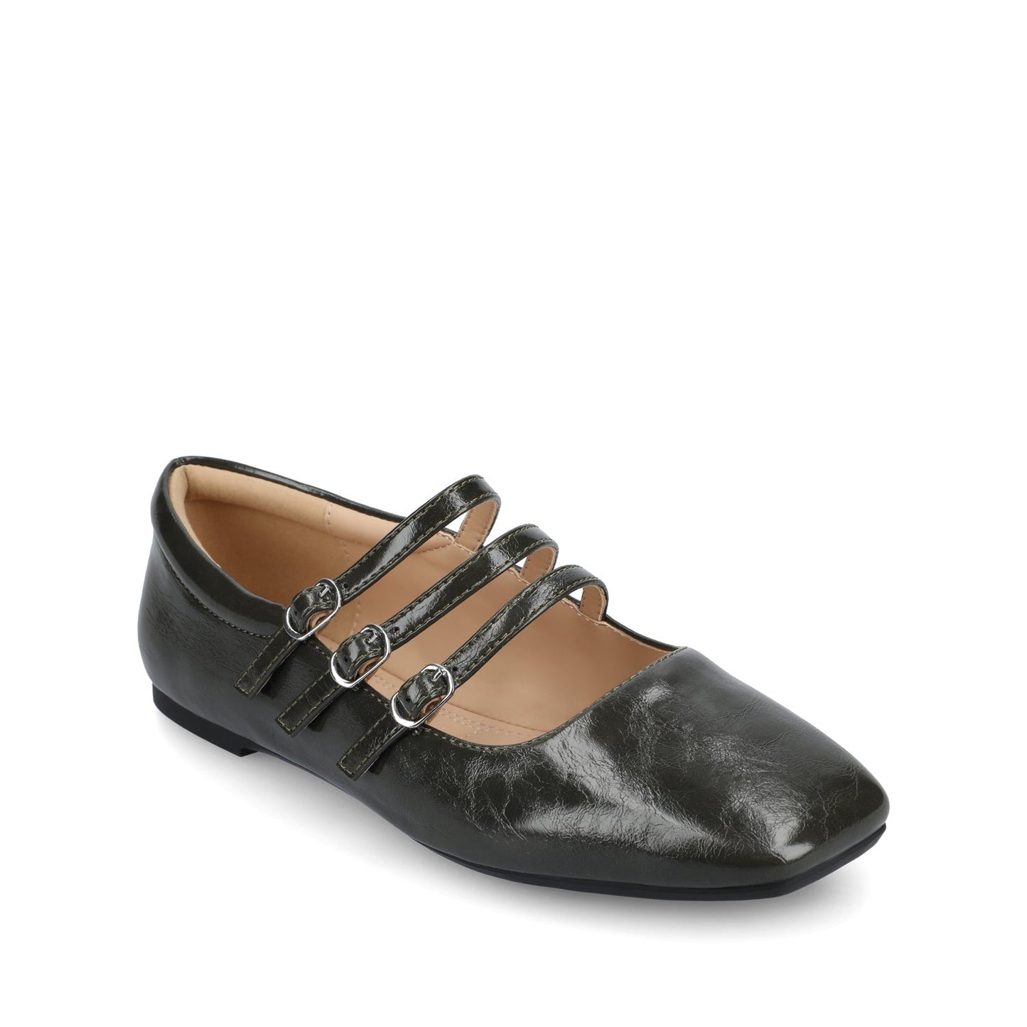 Journee DARLIN BALLET FLATS IN STATEMENT - Crinkle Olive
