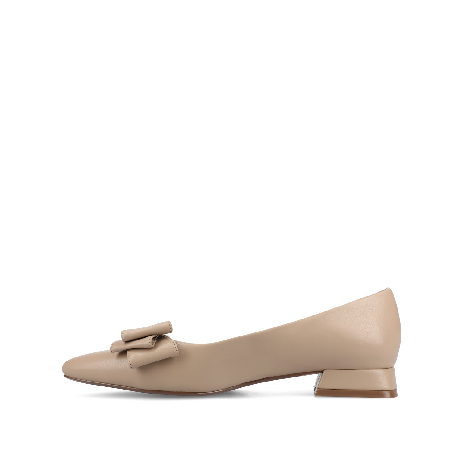Journee OPHELIA LOW BLOCK BALLET FLATS VEGAN LEATHER - Taupe