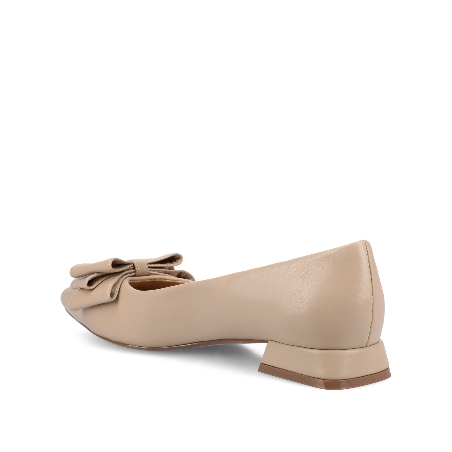 Journee OPHELIA LOW BLOCK BALLET FLATS VEGAN LEATHER - Taupe
