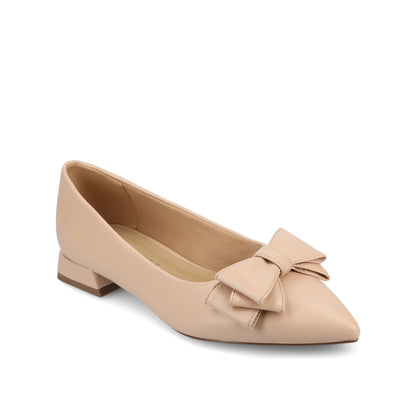 Journee OPHELIA LOW BLOCK BALLET FLATS VEGAN LEATHER - Beige