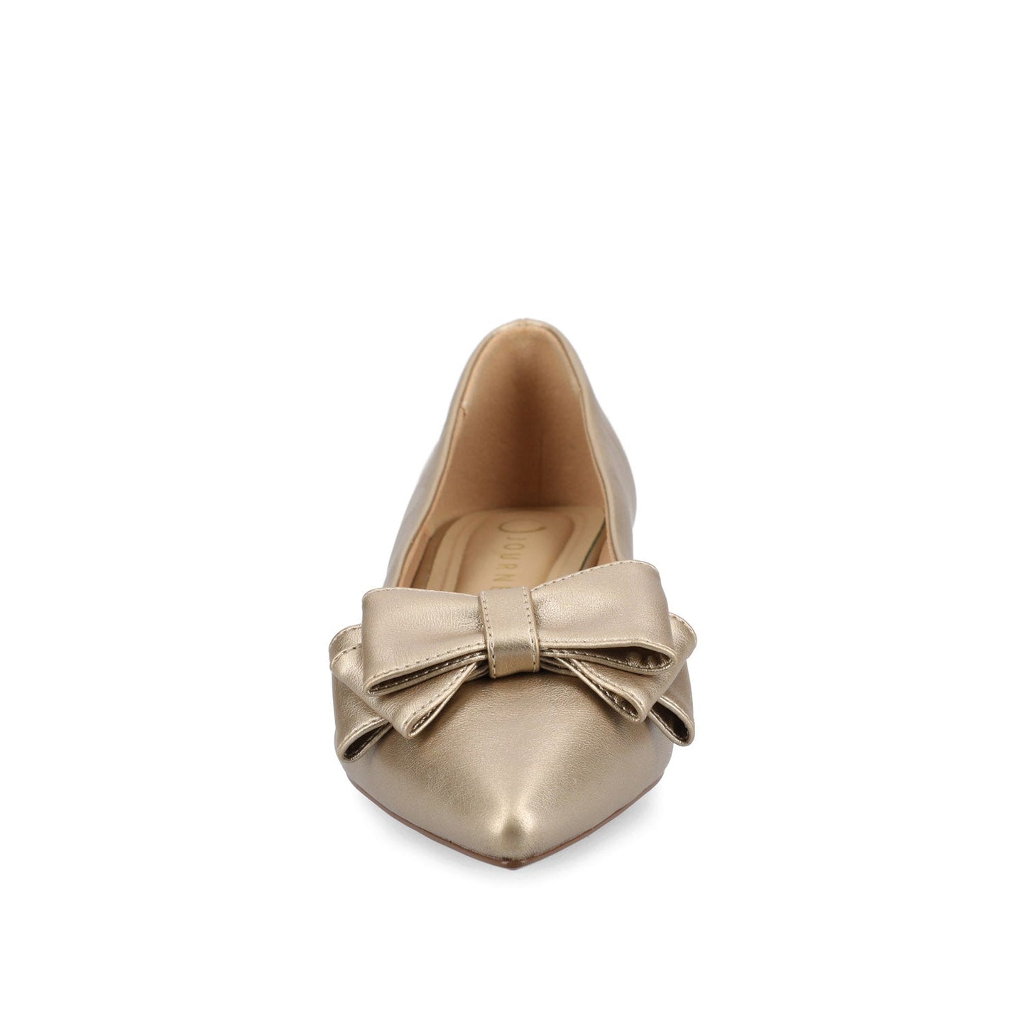 Journee OPHELIA LOW BLOCK BALLET FLATS VEGAN LEATHER - Champagne