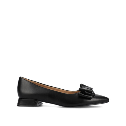 Journee OPHELIA LOW BLOCK BALLET FLATS VEGAN LEATHER - Black PU
