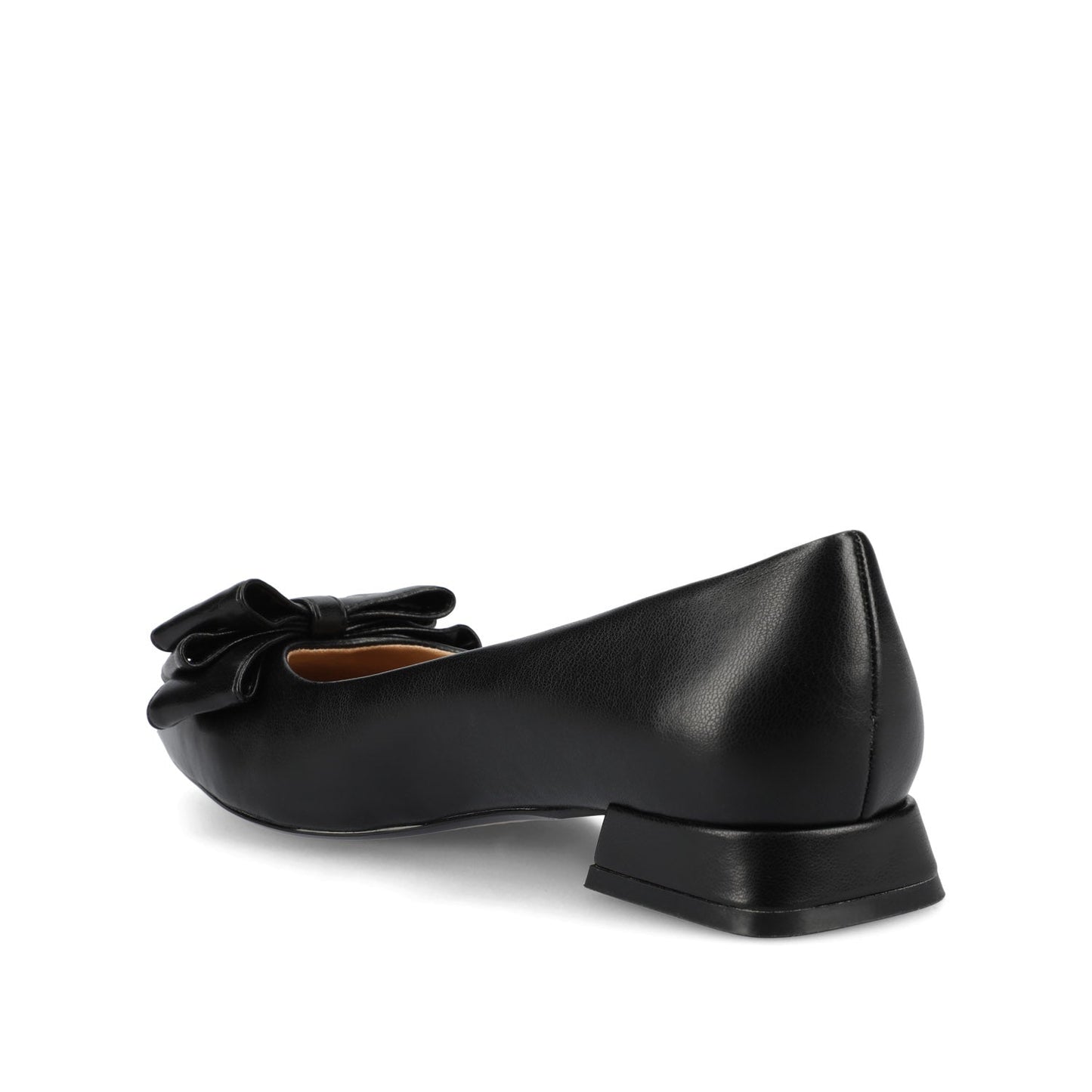 Journee OPHELIA LOW BLOCK BALLET FLATS VEGAN LEATHER - Black PU