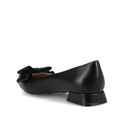 Journee OPHELIA LOW BLOCK BALLET FLATS VEGAN LEATHER - Black PU