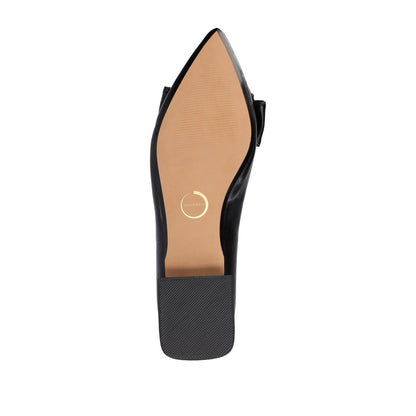 Journee OPHELIA LOW BLOCK BALLET FLATS VEGAN LEATHER - Black PU