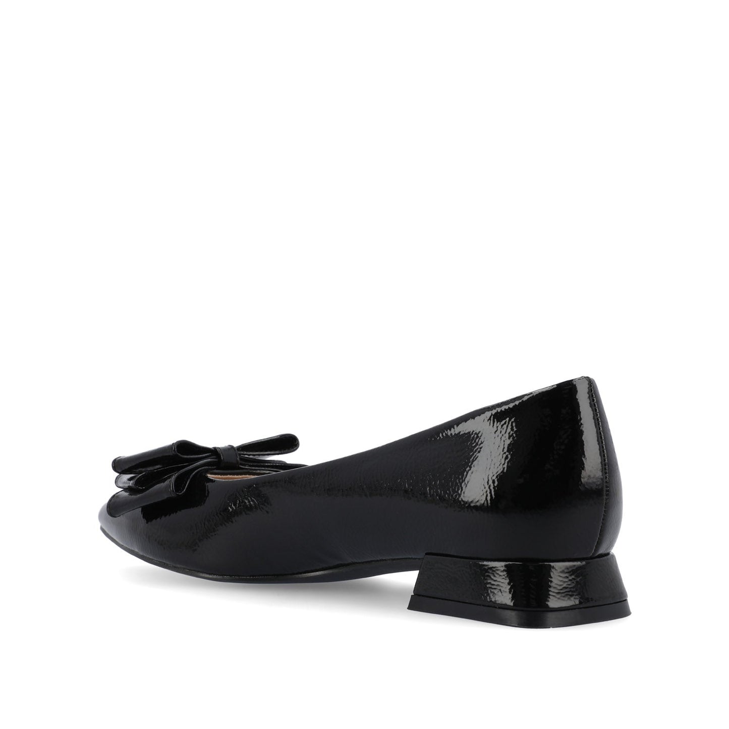 Journee OPHELIA LOW BLOCK BALLET FLATS VEGAN LEATHER - Patent/Black