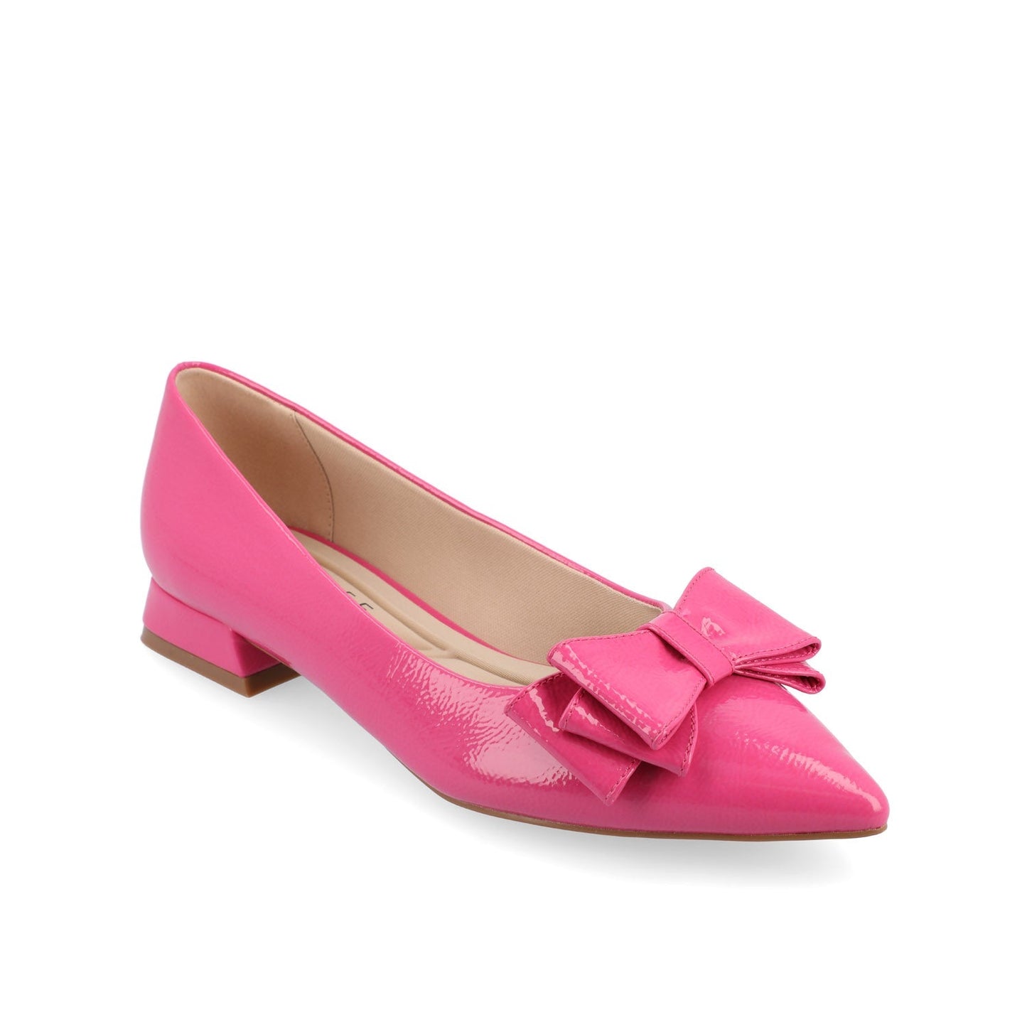 Journee OPHELIA LOW BLOCK BALLET FLATS VEGAN LEATHER - Patent/Pink