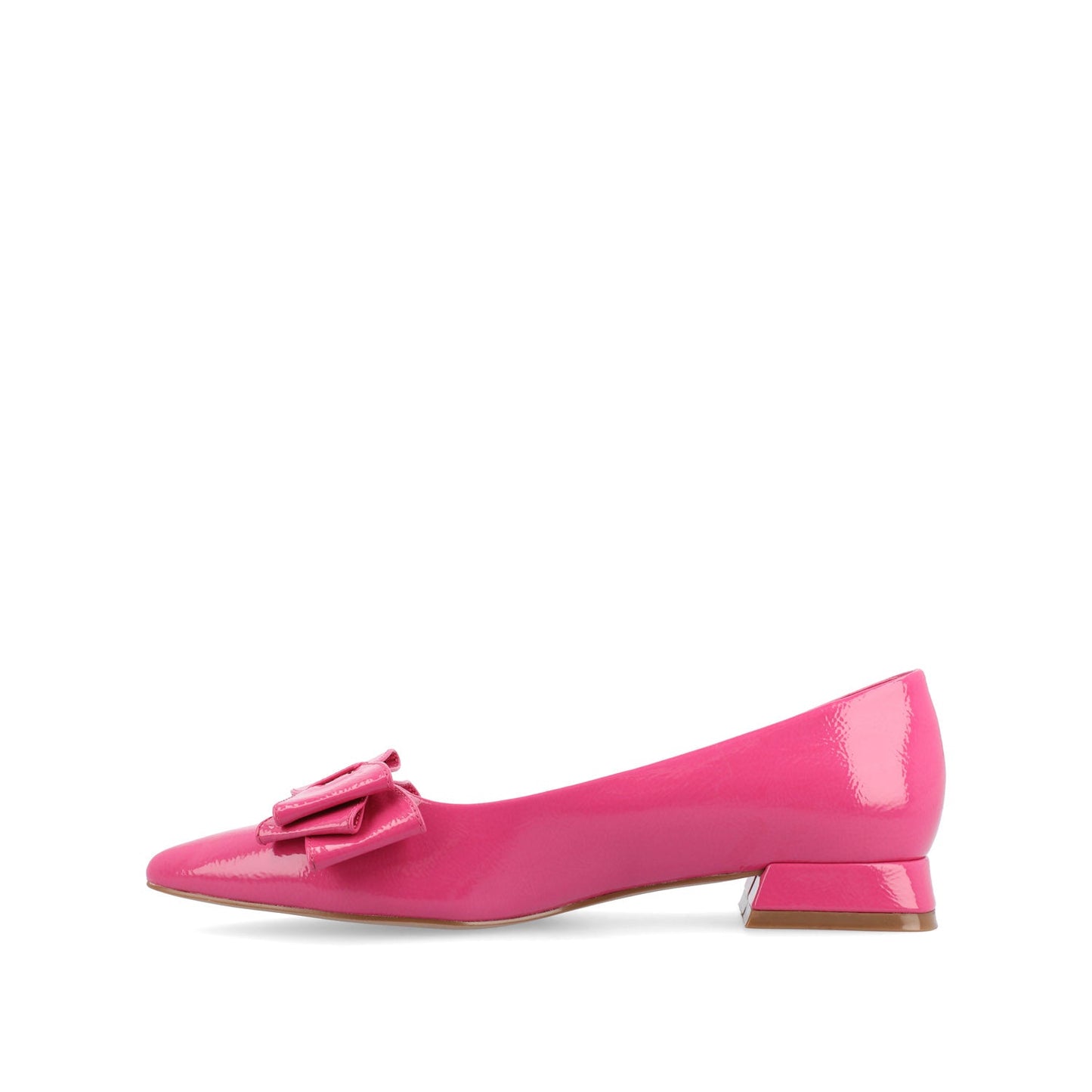 Journee OPHELIA LOW BLOCK BALLET FLATS VEGAN LEATHER - Patent/Pink