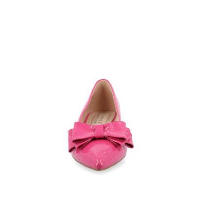 Journee OPHELIA LOW BLOCK BALLET FLATS VEGAN LEATHER - Patent/Pink