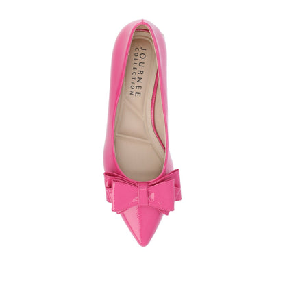 Journee OPHELIA LOW BLOCK BALLET FLATS VEGAN LEATHER - Patent/Pink