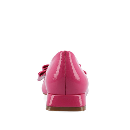 Journee OPHELIA LOW BLOCK BALLET FLATS VEGAN LEATHER - Patent/Pink