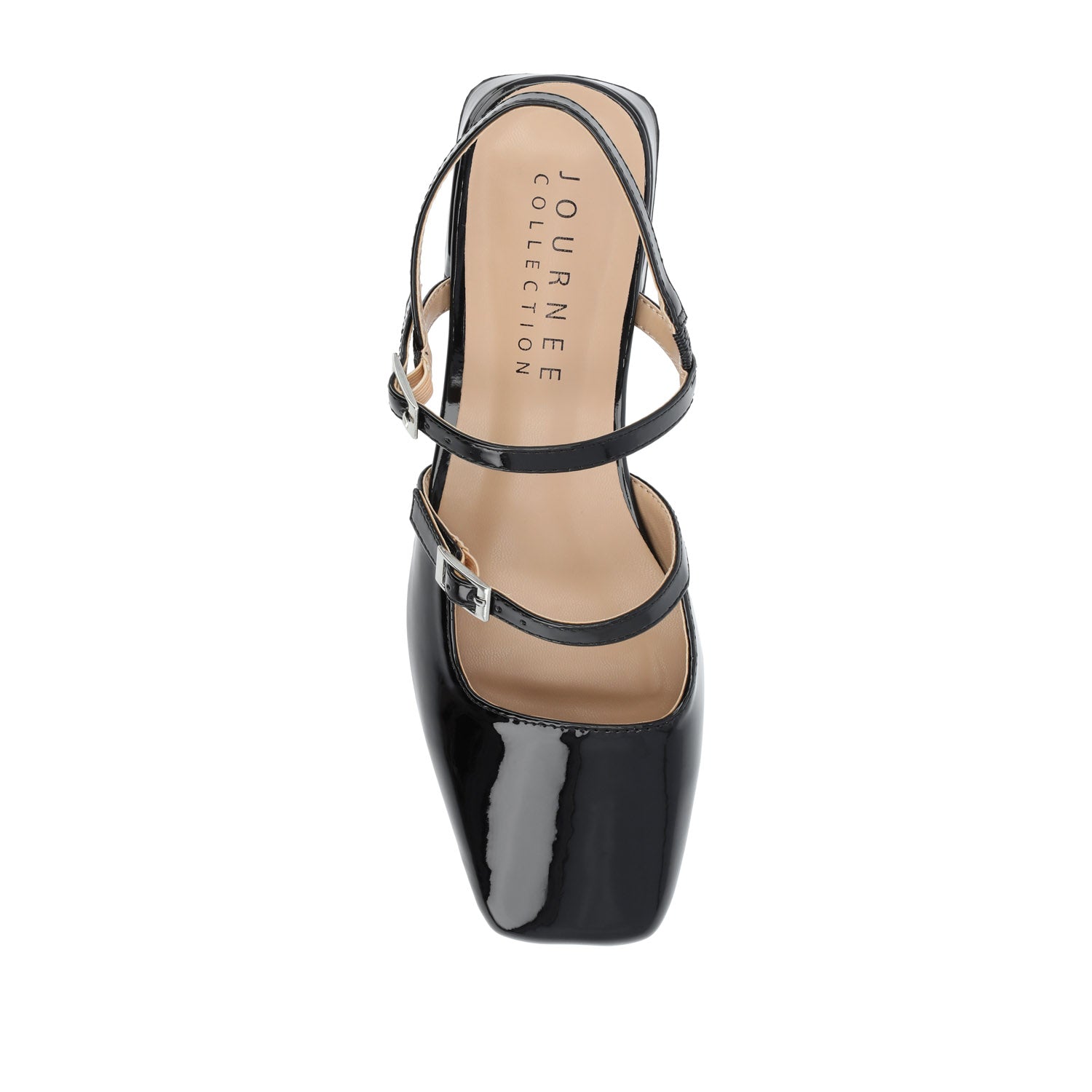 Journee GRETCHENN HEELED FLATS IN PATENT - Black