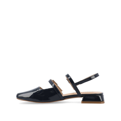 Journee GRETCHENN HEELED FLATS IN PATENT - Navy Nubuck