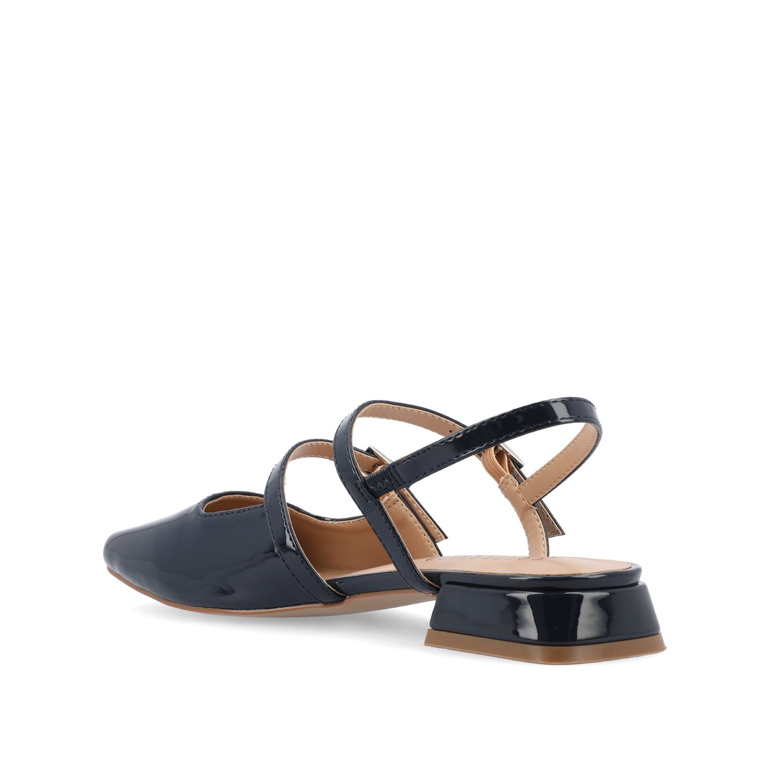 Journee GRETCHENN HEELED FLATS IN PATENT - Navy Nubuck
