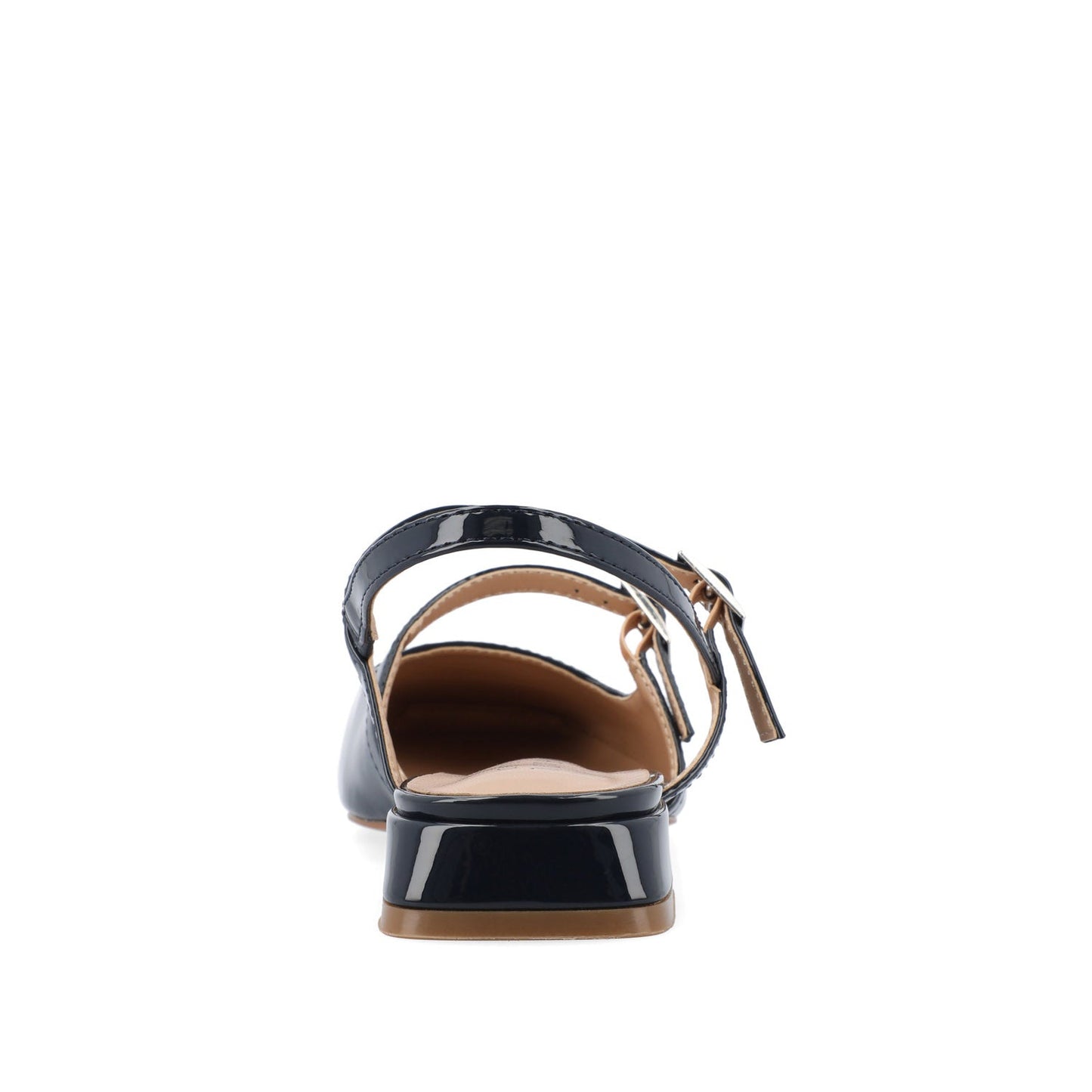 Journee GRETCHENN HEELED FLATS IN PATENT - Navy Nubuck