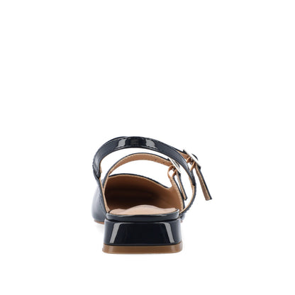 Journee GRETCHENN HEELED FLATS IN PATENT - Navy Nubuck