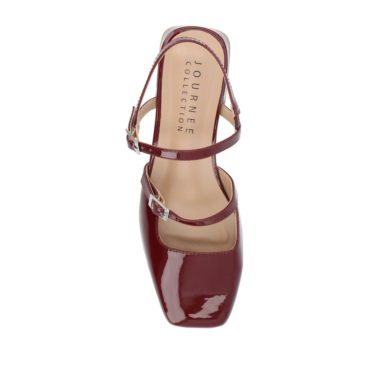 Journee GRETCHENN HEELED FLATS IN PATENT - Wine