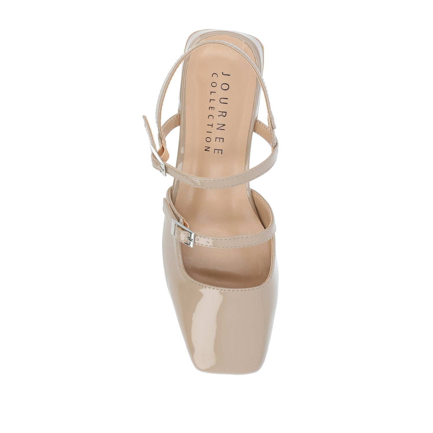 Journee GRETCHENN HEELED FLATS IN PATENT - Taupe