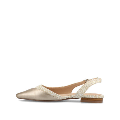 Journee DAPHNNE BALLET FLATS IN TWEED FABRIC - Champagne