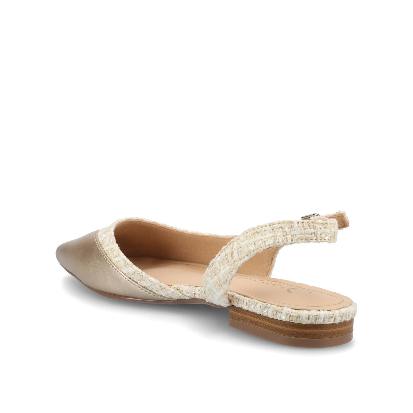 Journee DAPHNNE BALLET FLATS IN TWEED FABRIC - Champagne