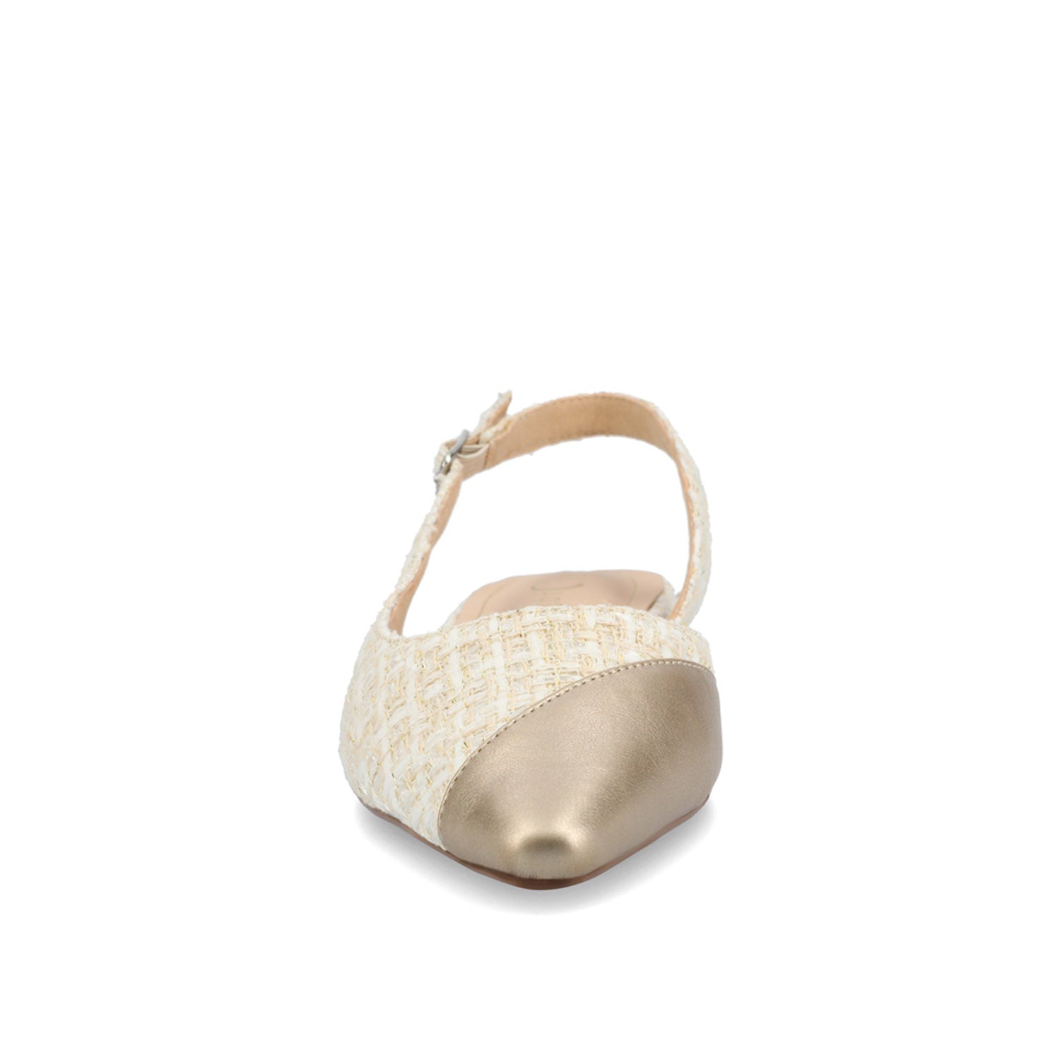 Journee DAPHNNE BALLET FLATS IN TWEED FABRIC - Champagne
