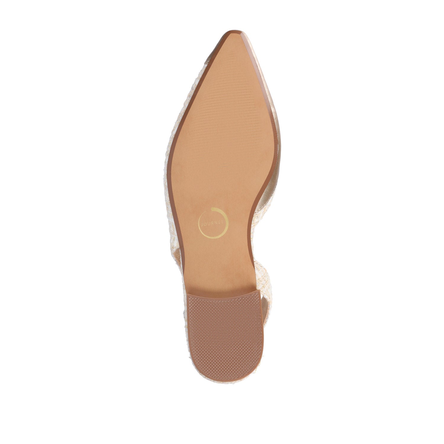 Journee DAPHNNE BALLET FLATS IN TWEED FABRIC - Champagne