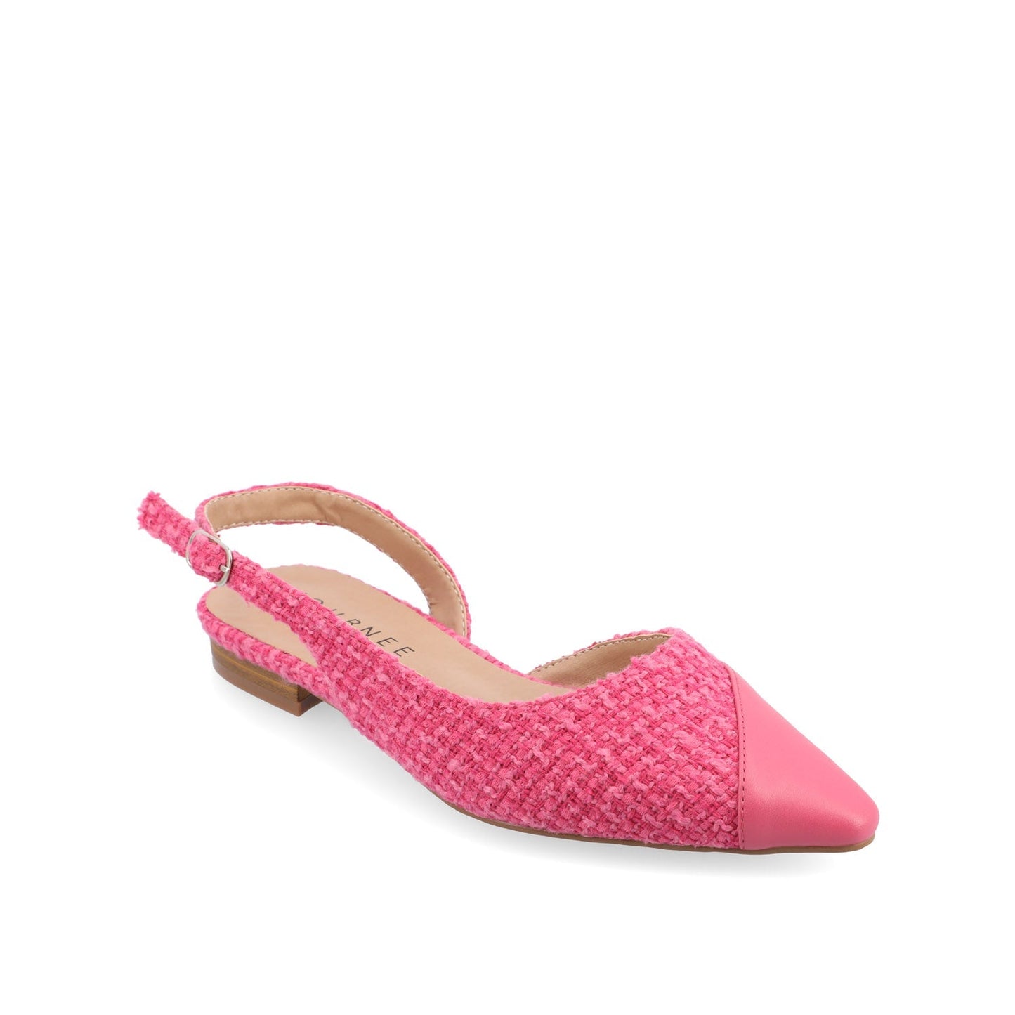 Journee DAPHNNE BALLET FLATS IN TWEED FABRIC - Magenta Tweed